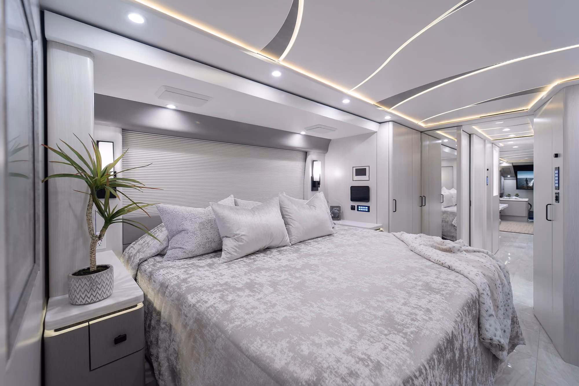 Adjustable Folding Bed in a Marathon Coach