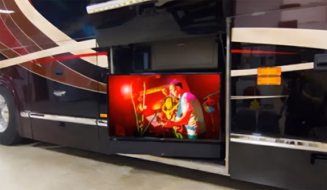 Exterior Entertainment Bay on a Marathon Coach