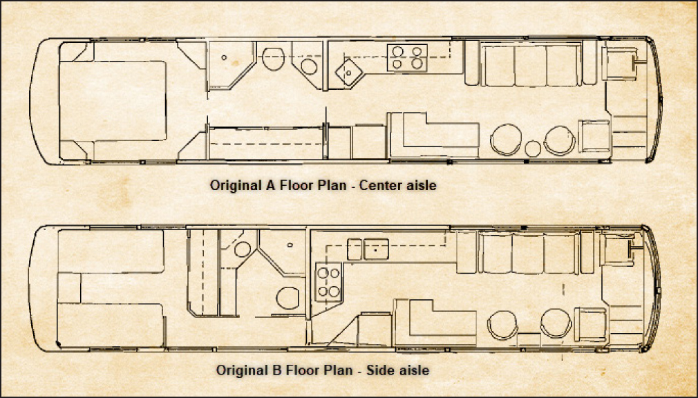 Original floor plans a & B from a Marathon Coach in 1983