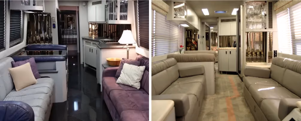 Interior photos of a Marathon Coach in the 1990's