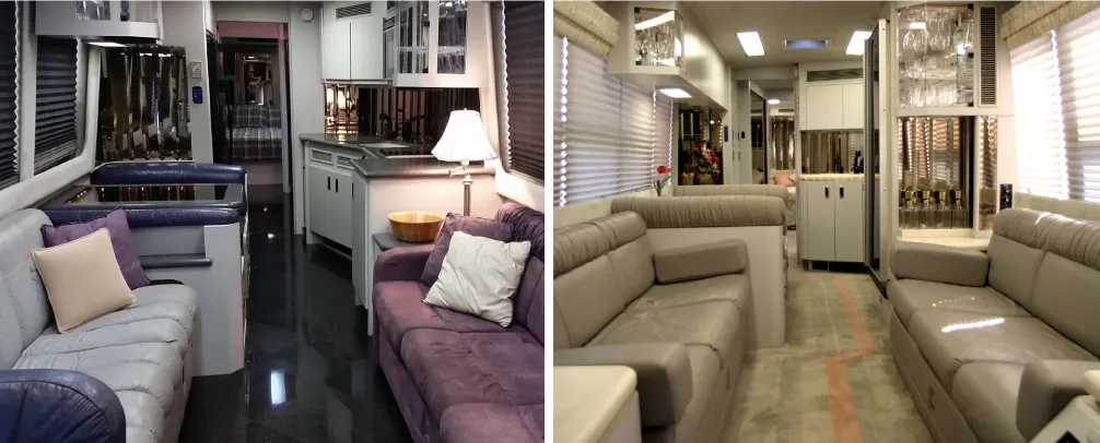 Interior photos of a Marathon Coach in the 1990's