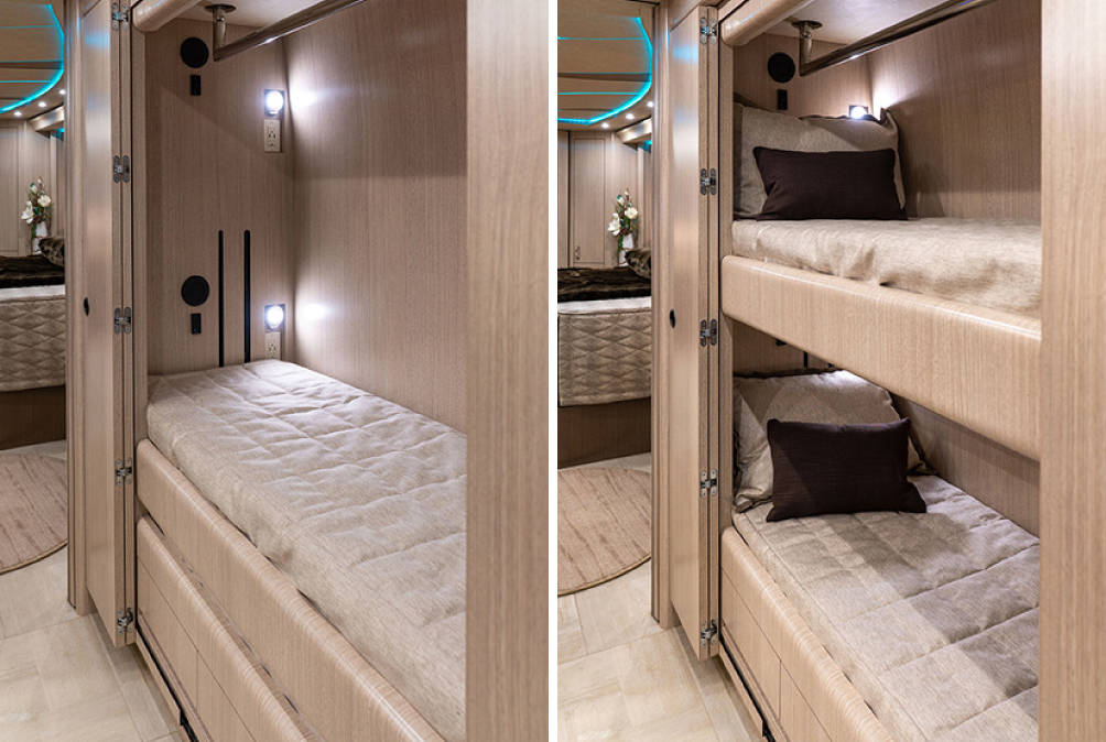 Dual-Bunks and Closets in a Marathon Coach 