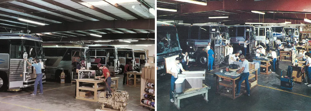 Marathon Coach Production Floor in the 1980's