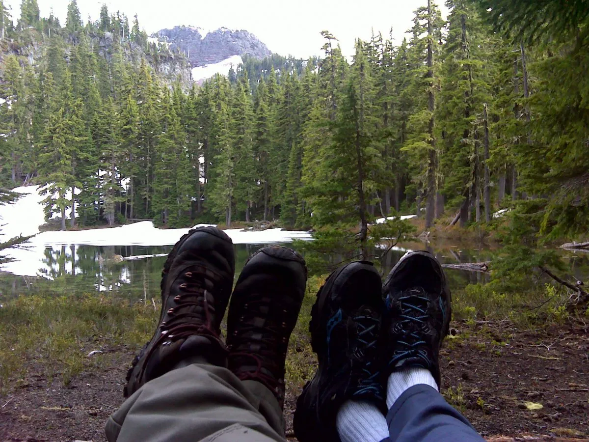 Andy Johnson and son Fathers Day hike traveling shoes