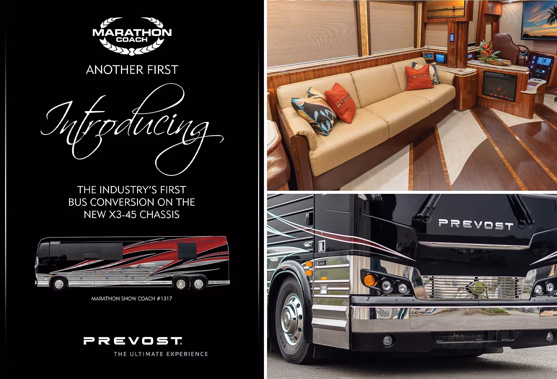 Marathon Coach 1317: The industries first bus conversion on a Prevost X3-45 chassis