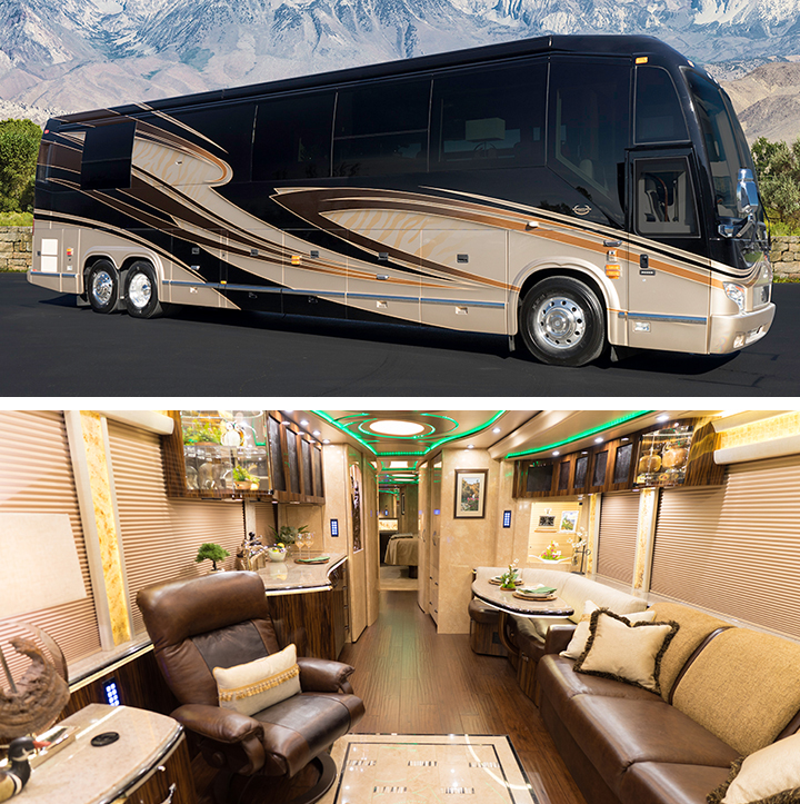 Exterior and interior photo of Marathon Coach 1283