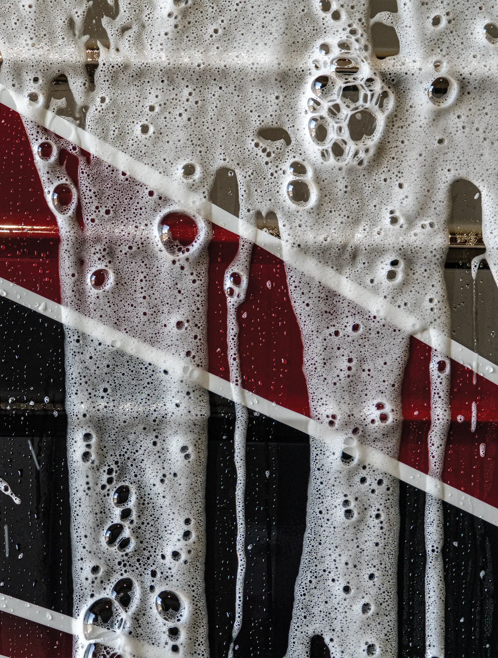 A Marathon Coach getting washed