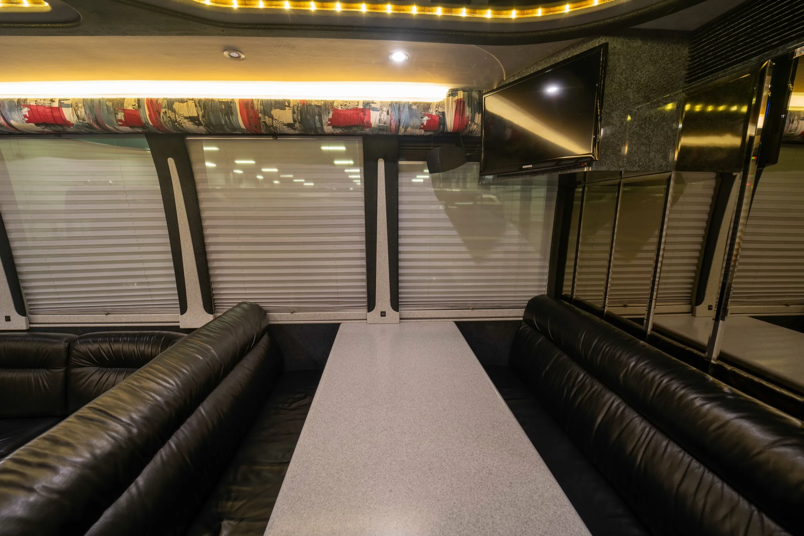 VIP salon sofa seating in Marathon Coach 0359