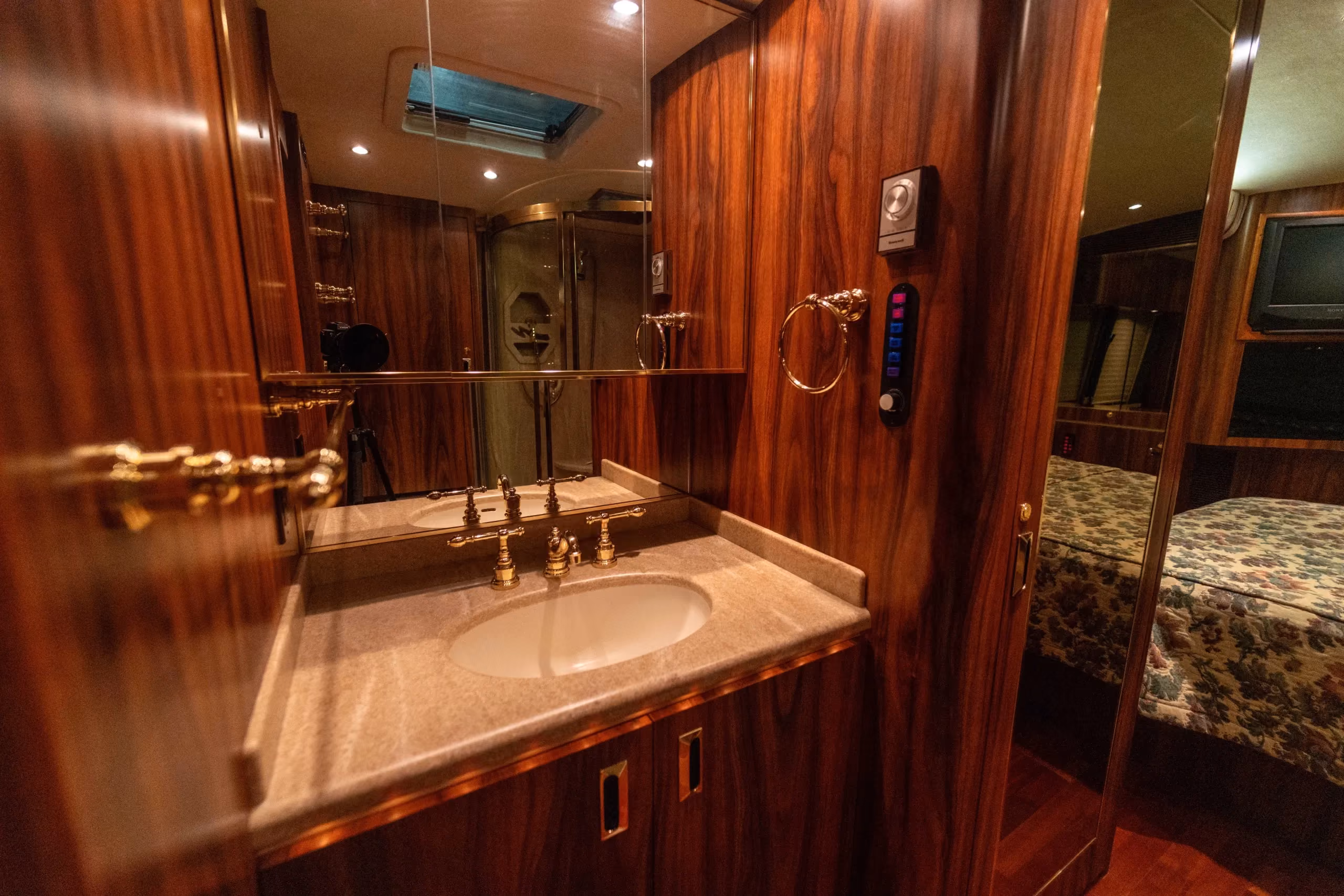 Closet and storage area in Marathon Coach 0363