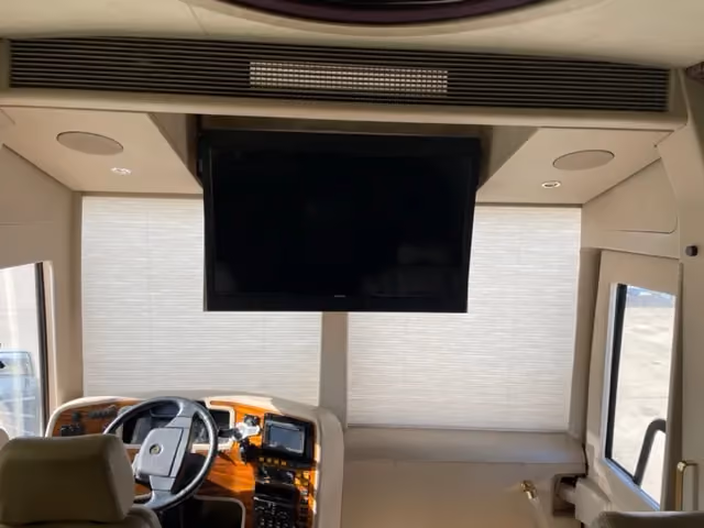 Bedroom cabinetry and storage in Marathon Coach 0705
