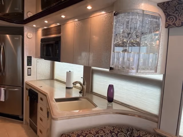 Interior cabinetry and finishes in Marathon Coach 0705