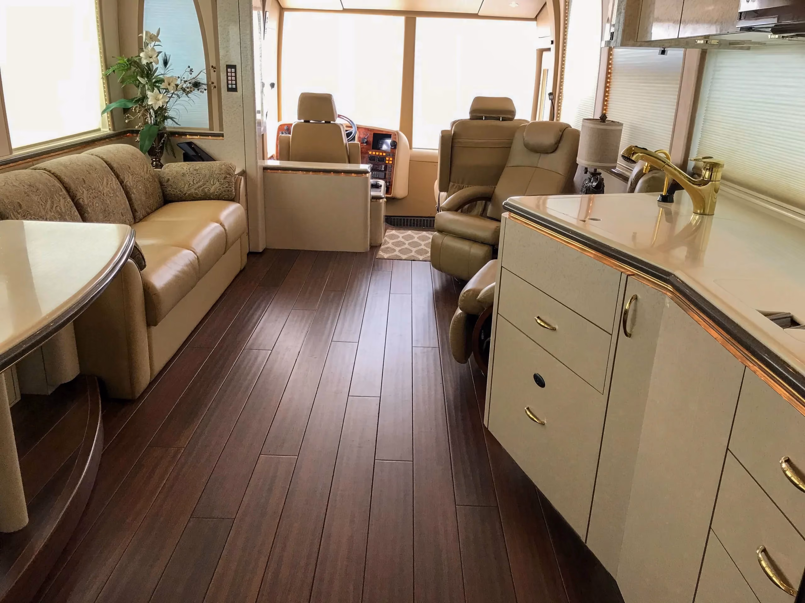 Bedroom storage in Marathon Coach 0813