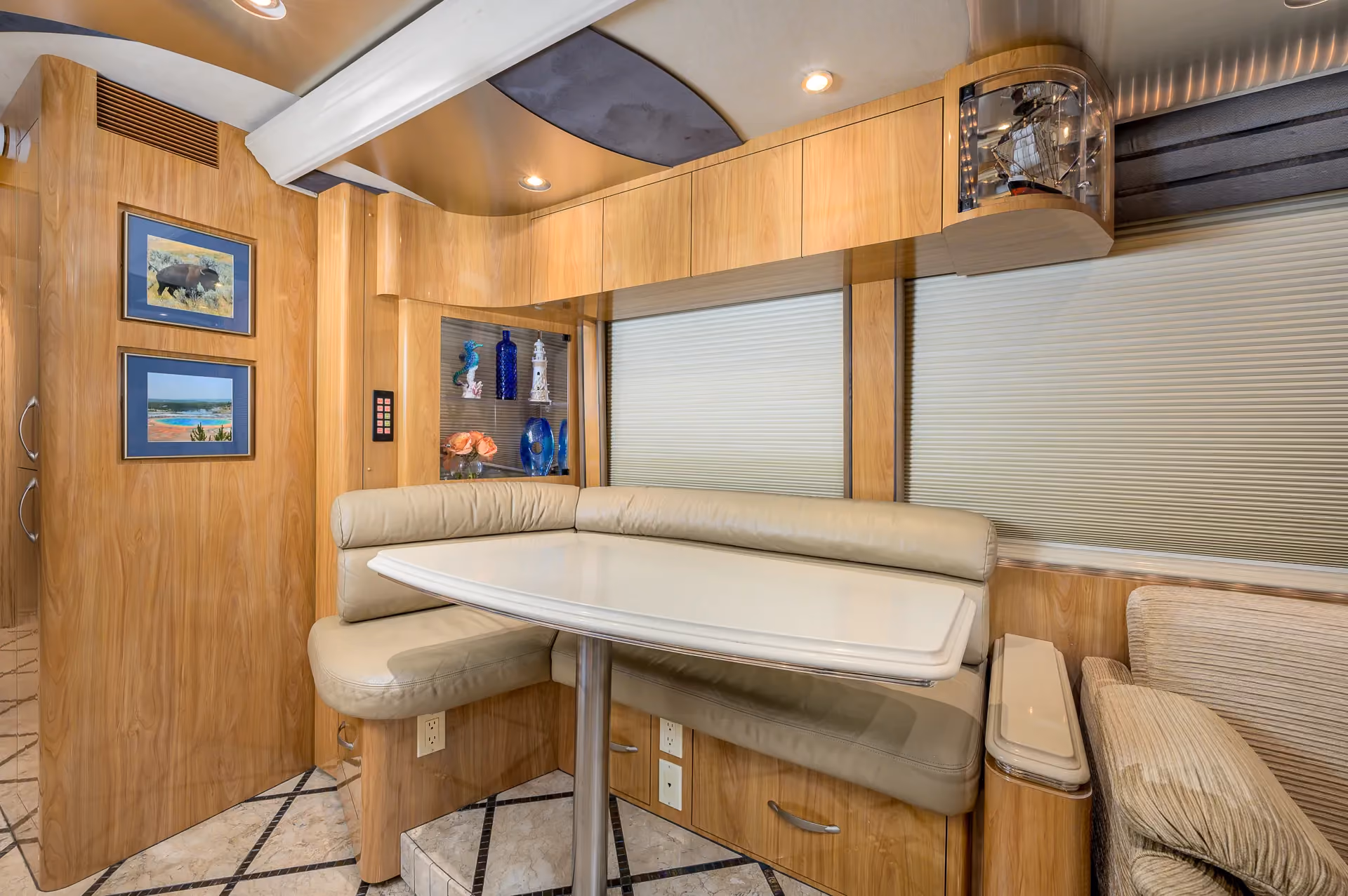 Galley kitchen area of Marathon Coach 0979