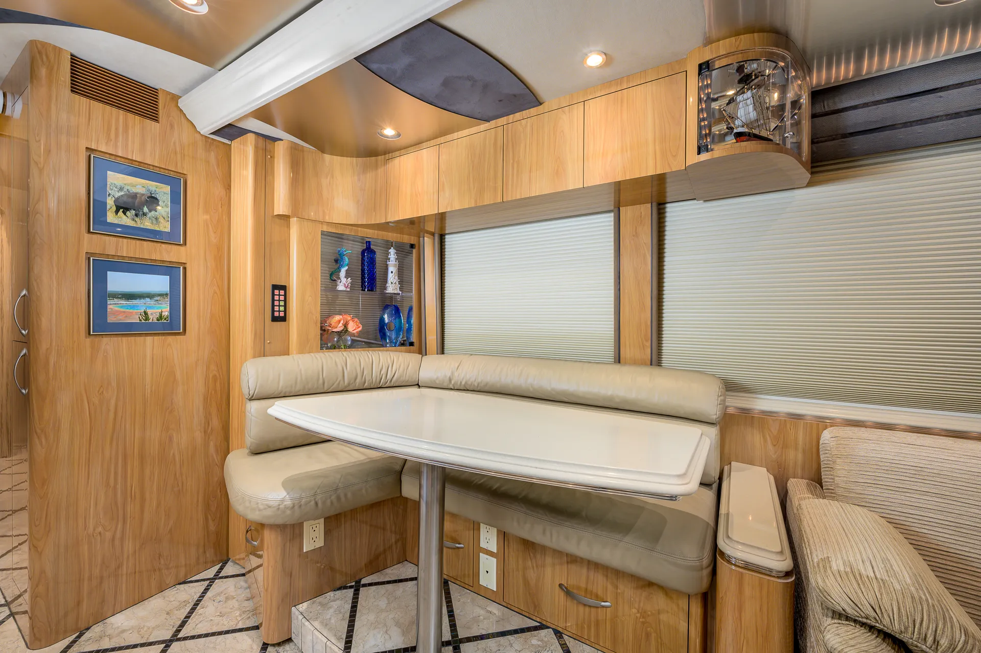 Galley kitchen area of Marathon Coach 0979