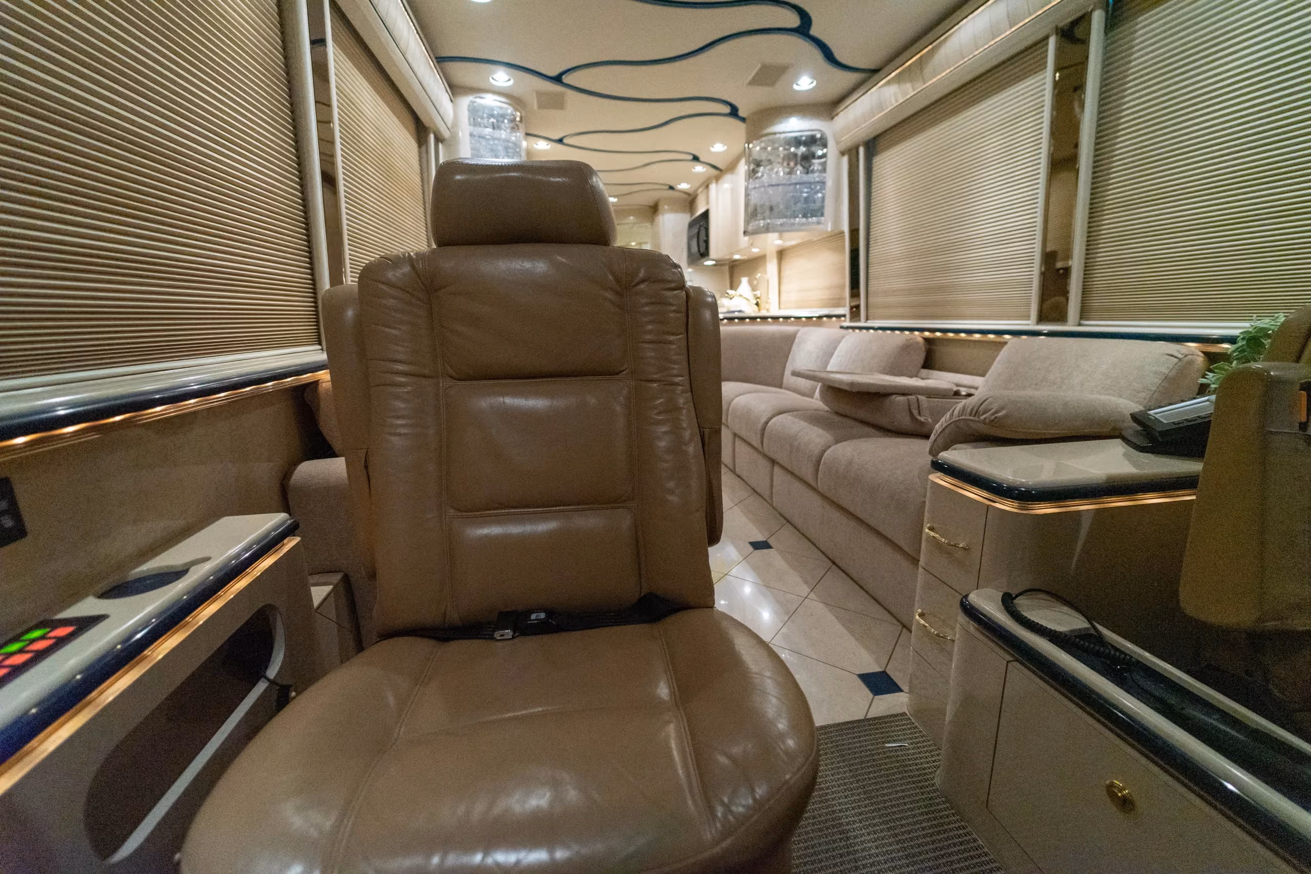 Storage interior close-up in Marathon Coach 1006