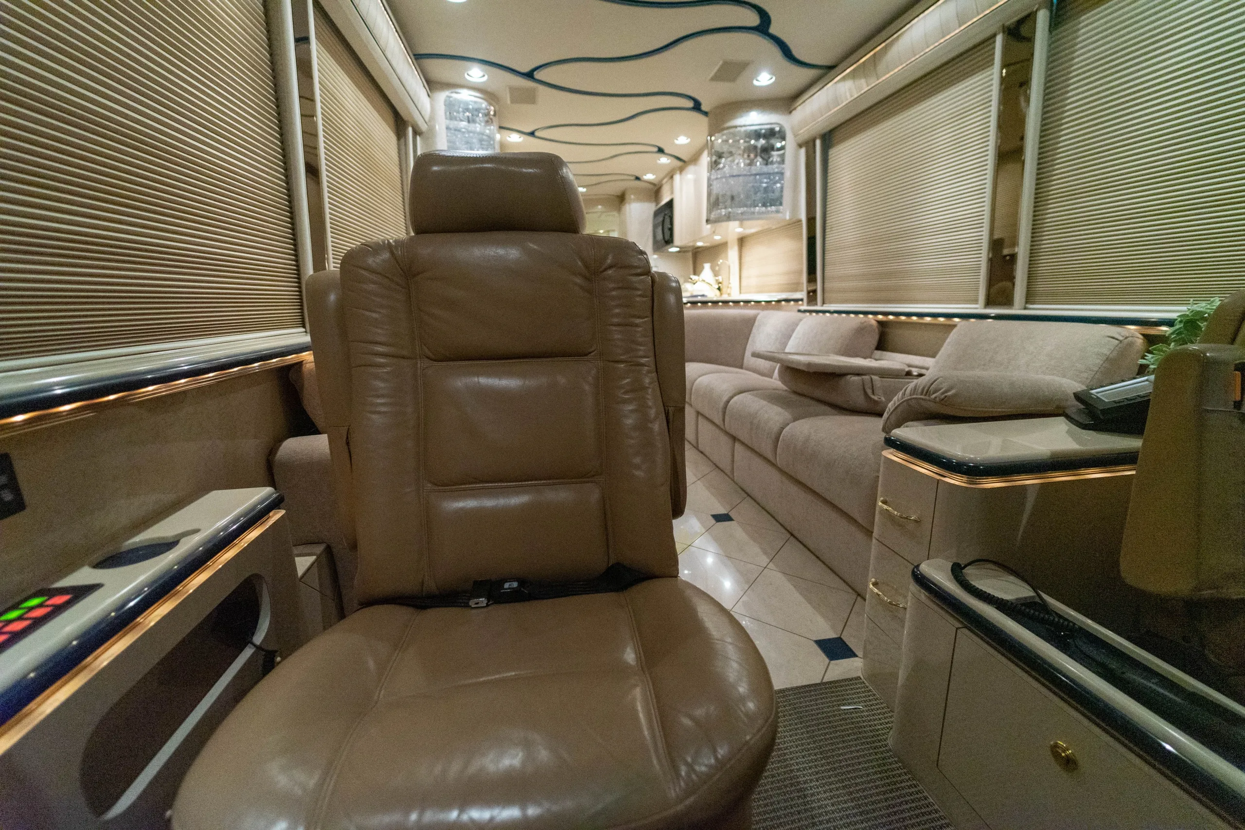 Storage interior close-up in Marathon Coach 1006
