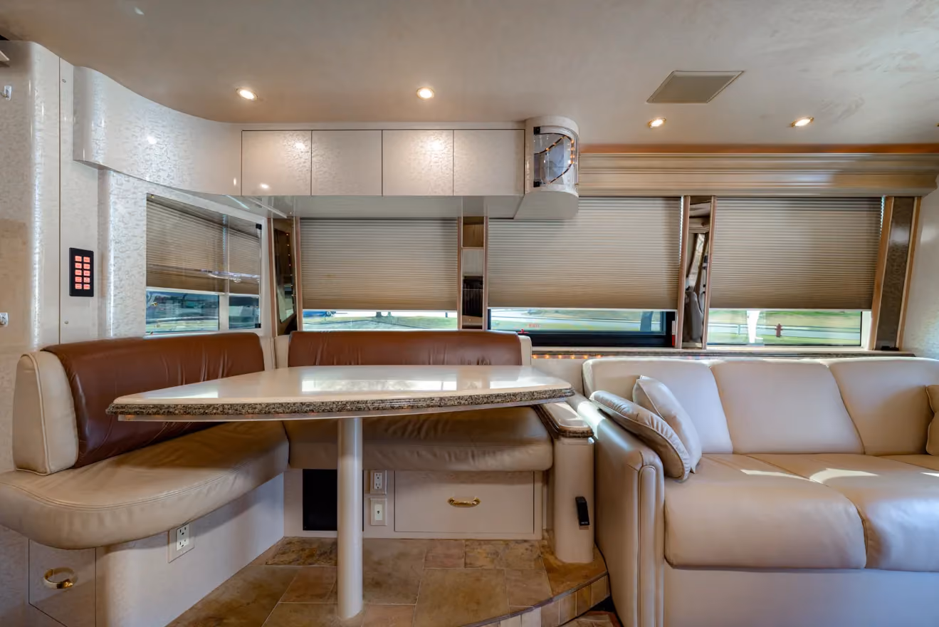 Interior finish detail in Marathon Coach 1011