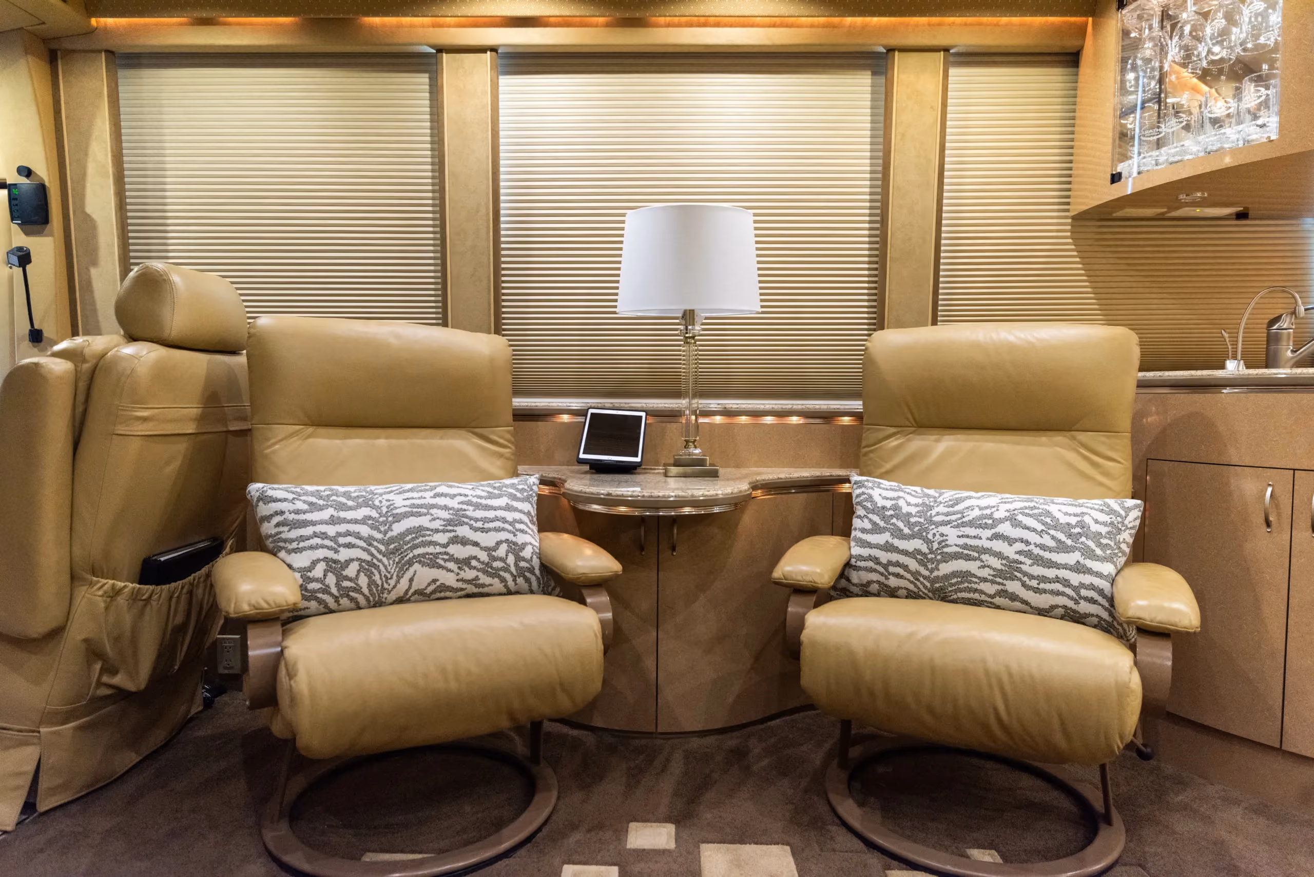 Interior living area of Marathon Coach 1032