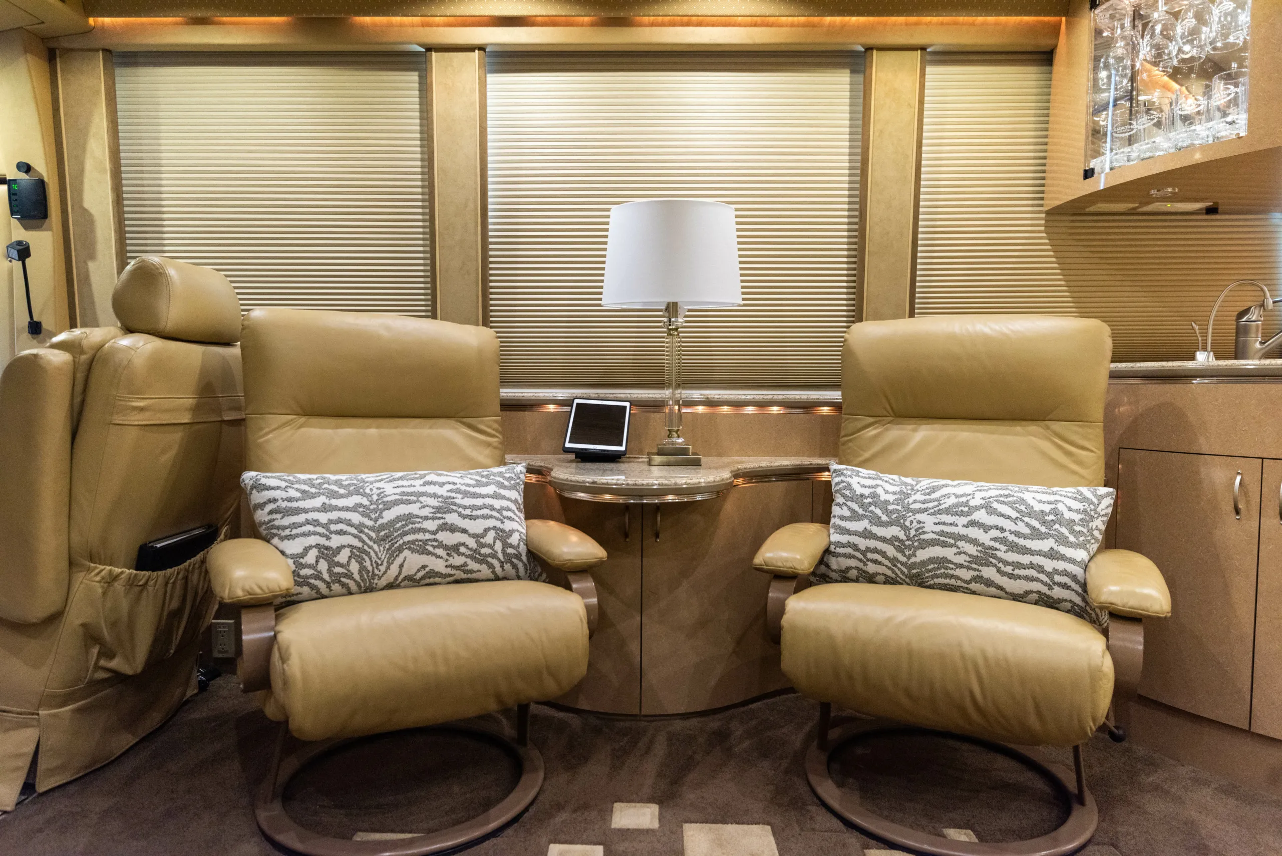 Interior living area of Marathon Coach 1032