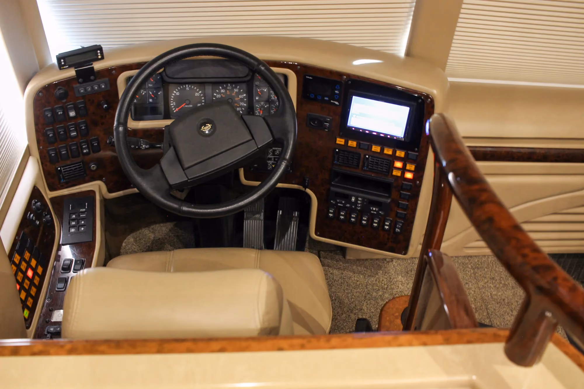 Interior galley surface detail in Marathon Coach 1084