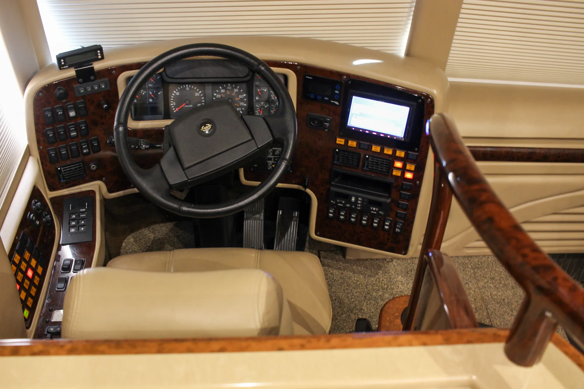 Interior galley surface detail in Marathon Coach 1084