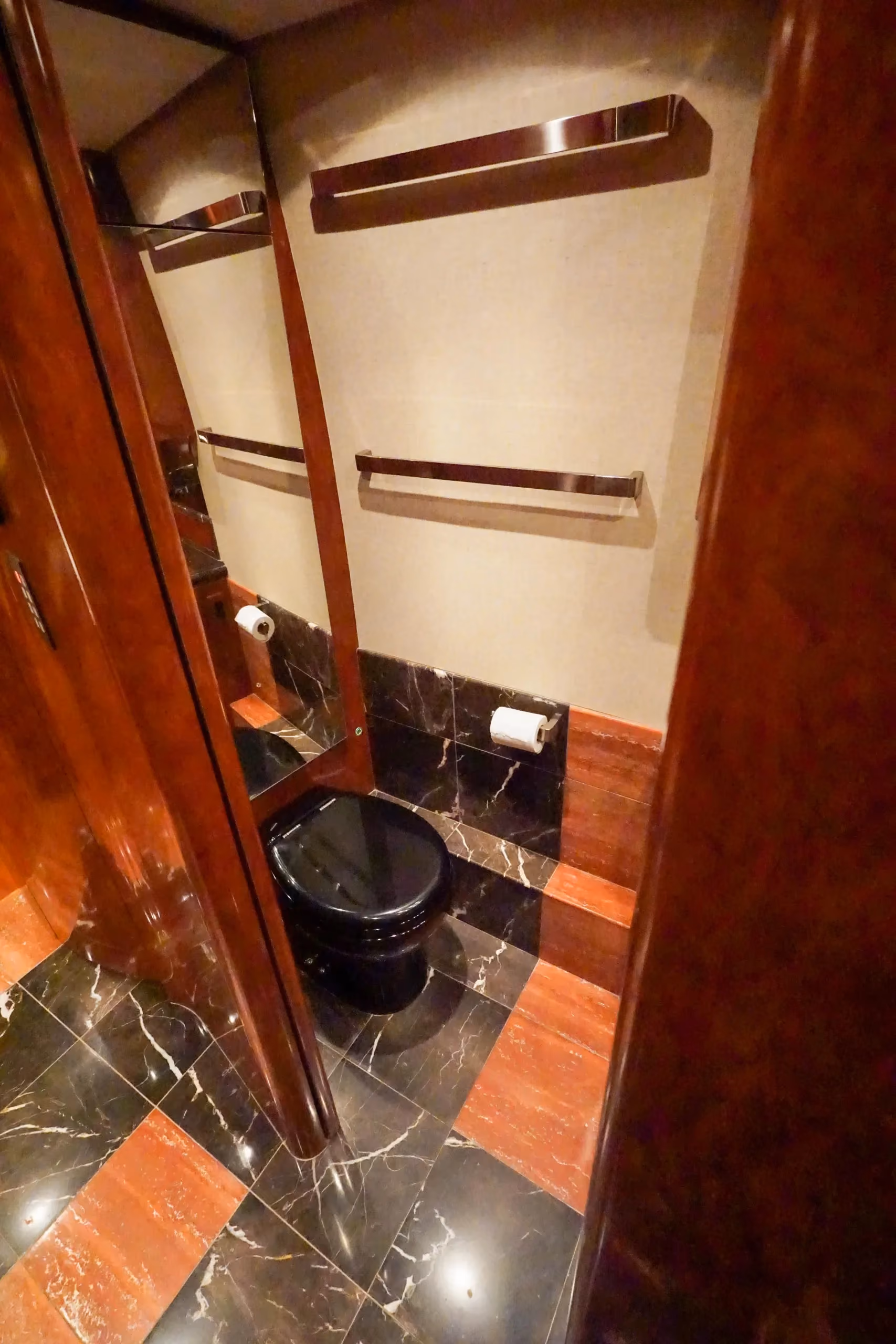 Interior bathroom vanity of Marathon Coach 1097