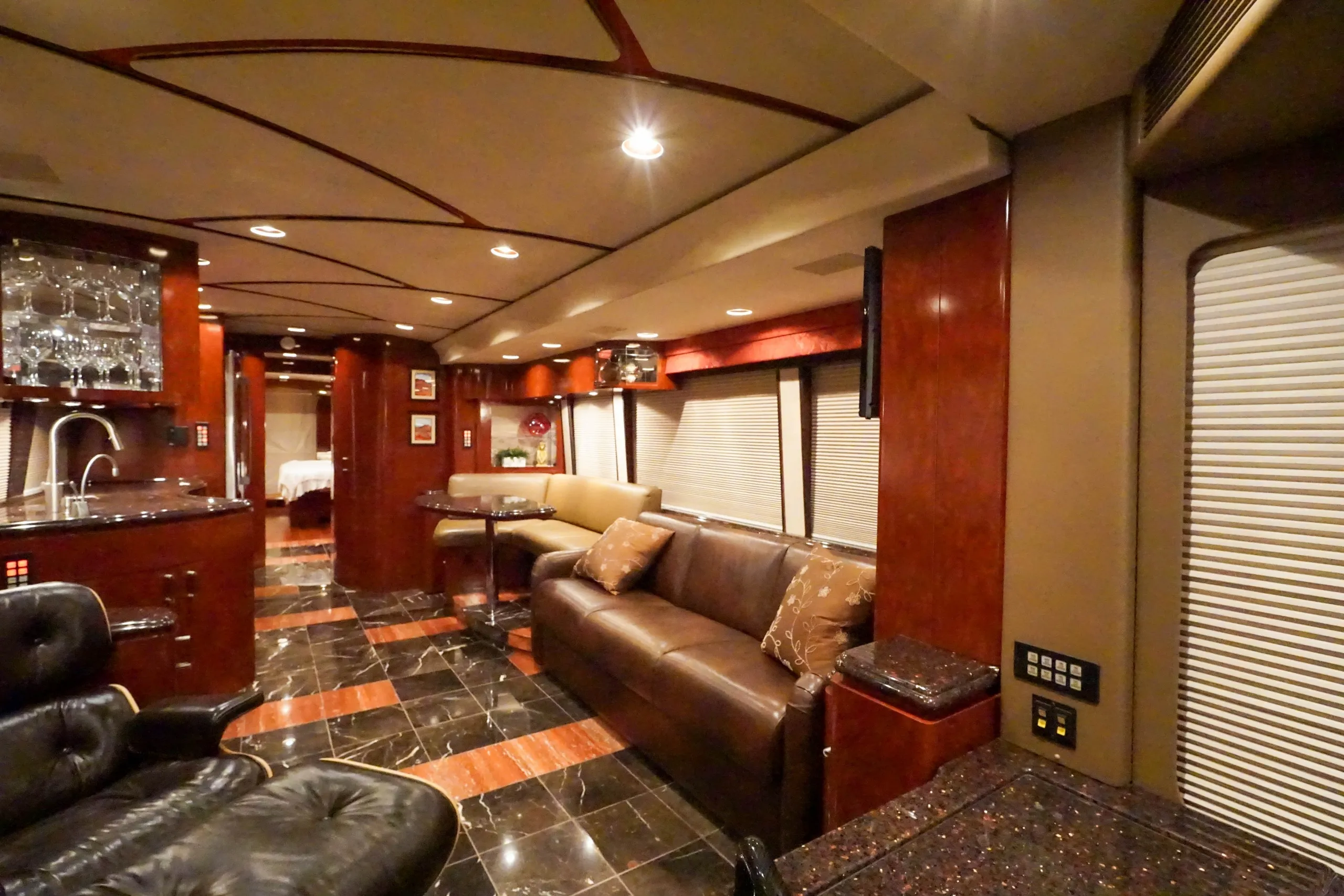 Interior living area of Marathon Coach 1097