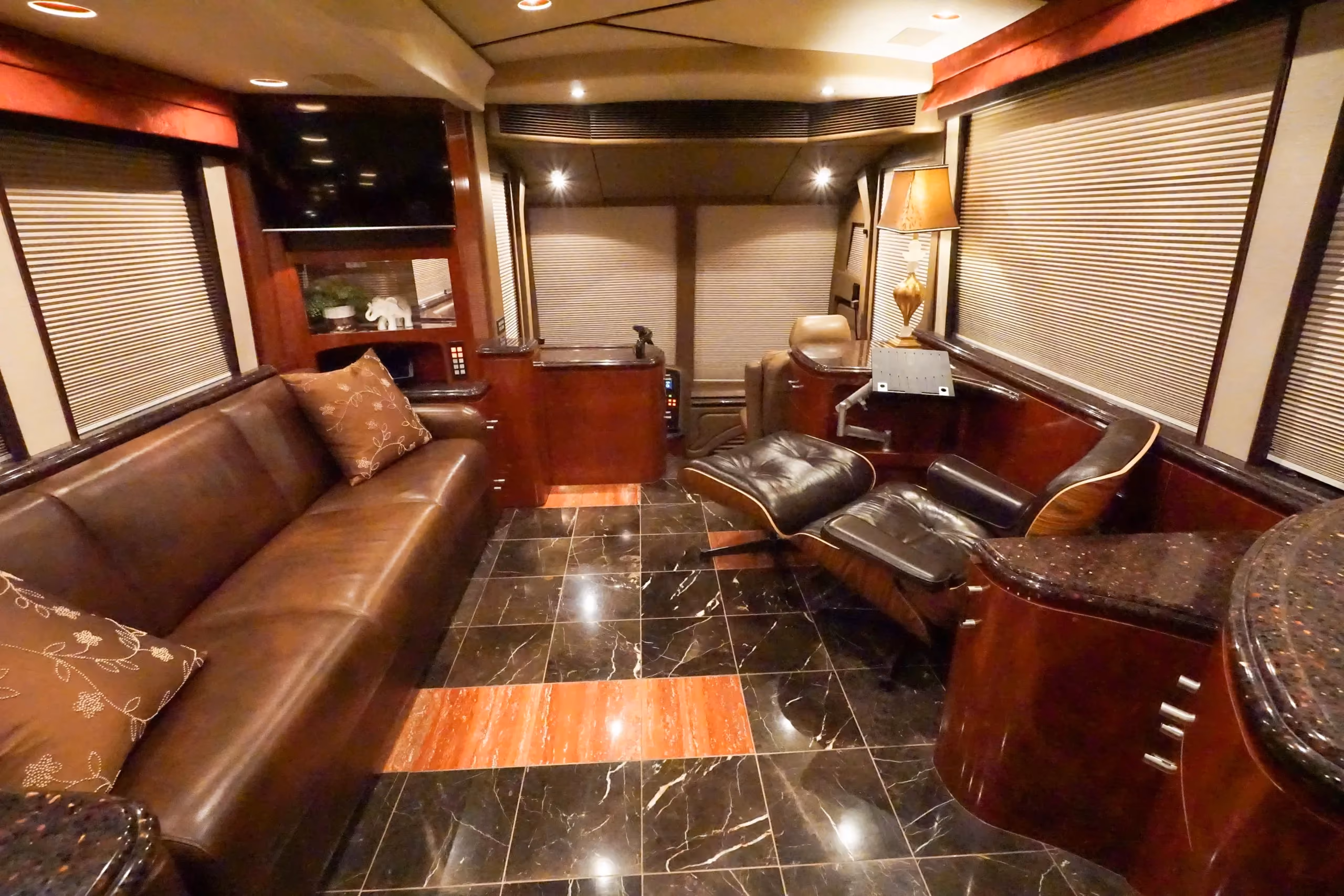 Interior galley surface close-up in Marathon Coach 1097