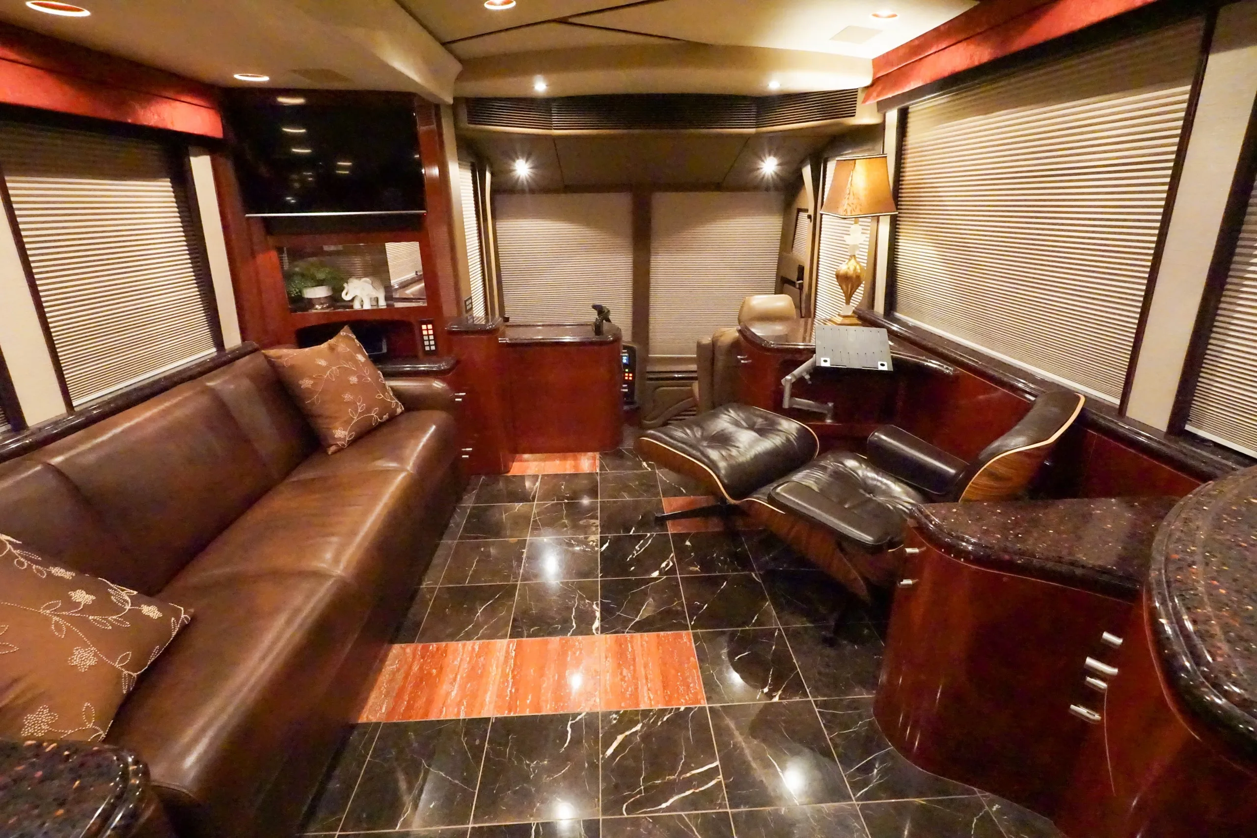Interior galley surface close-up in Marathon Coach 1097