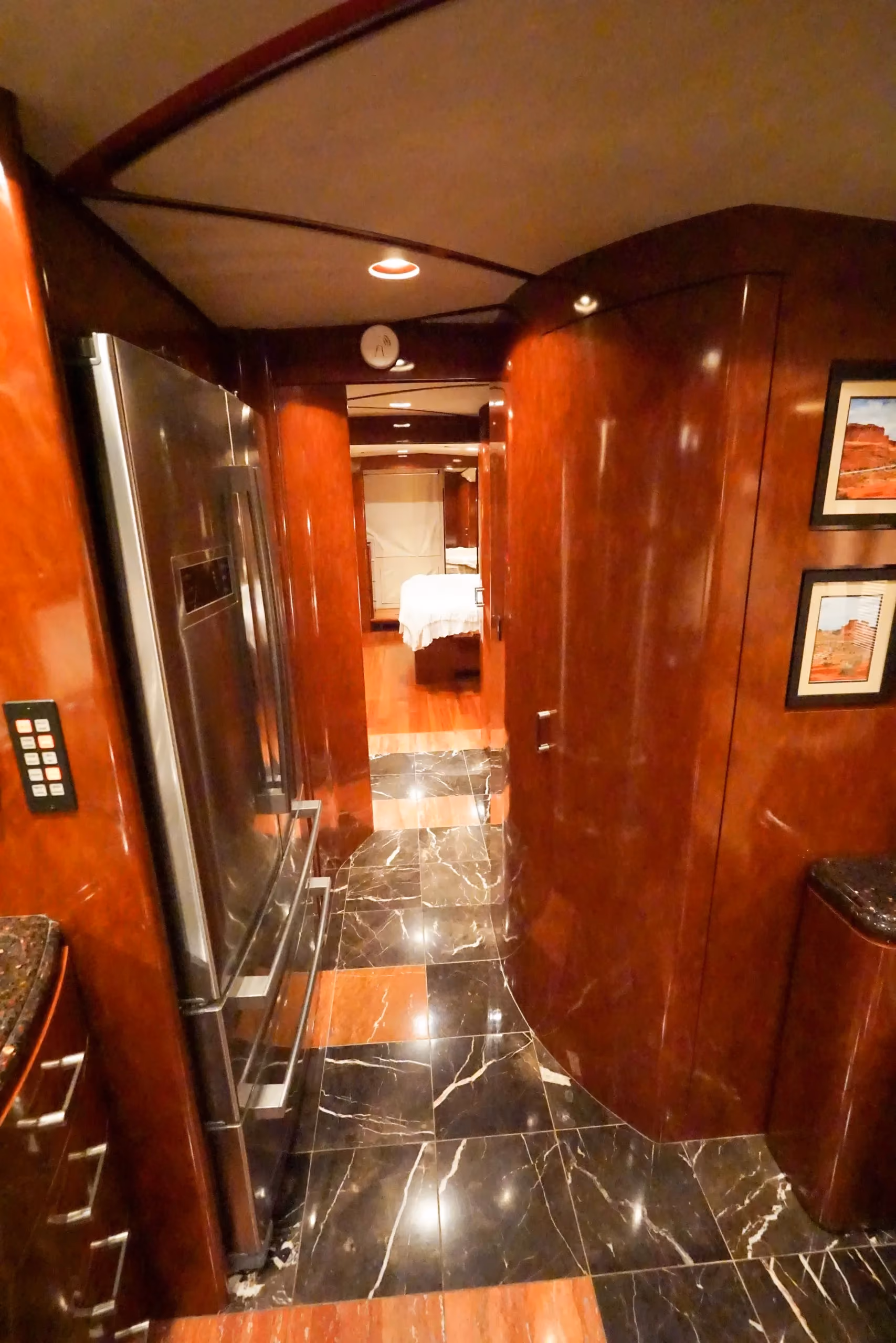 Interior bathroom area of Marathon Coach 1097
