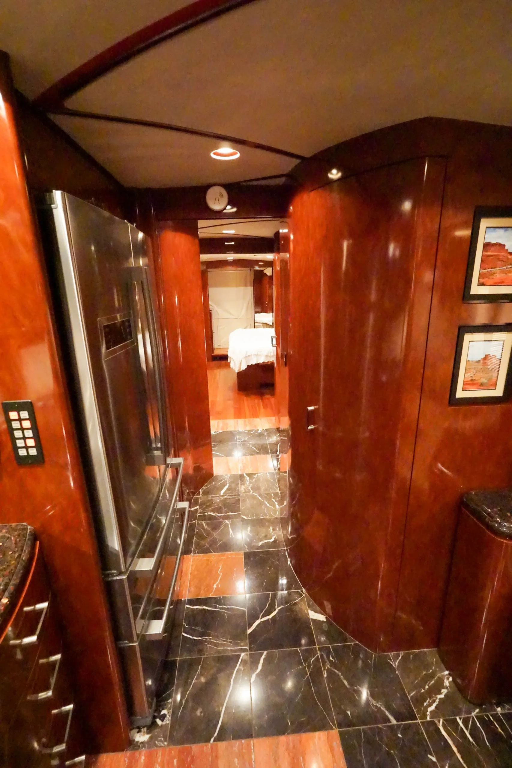 Interior bathroom area of Marathon Coach 1097
