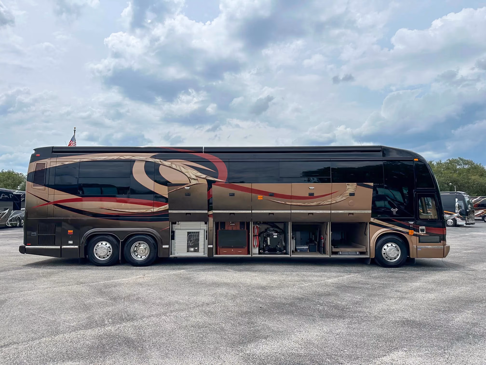 Exterior side view of Marathon Coach 1097