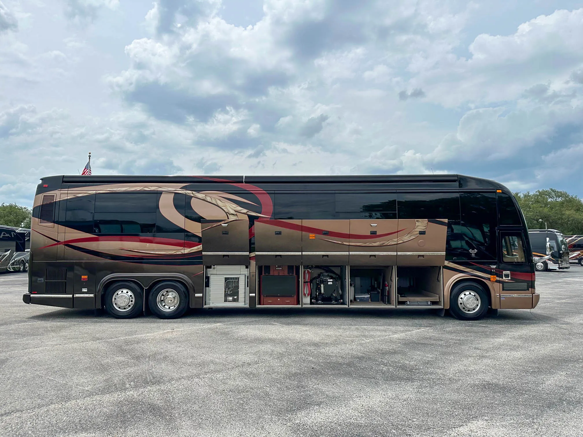Exterior side view of Marathon Coach 1097