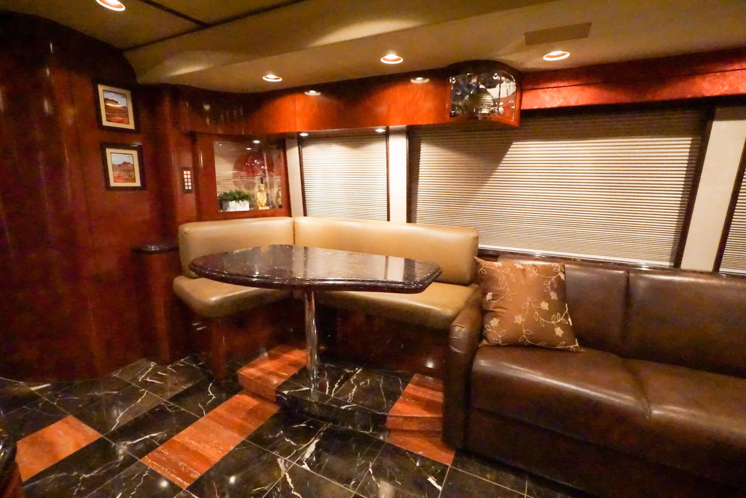 Interior galley countertop and new dishwasher in Marathon Coach 1097