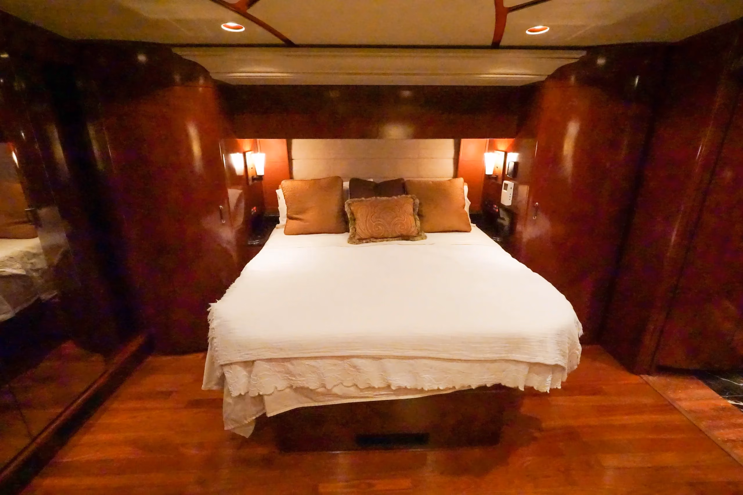 Interior bedroom cabinetry in Marathon Coach 1097
