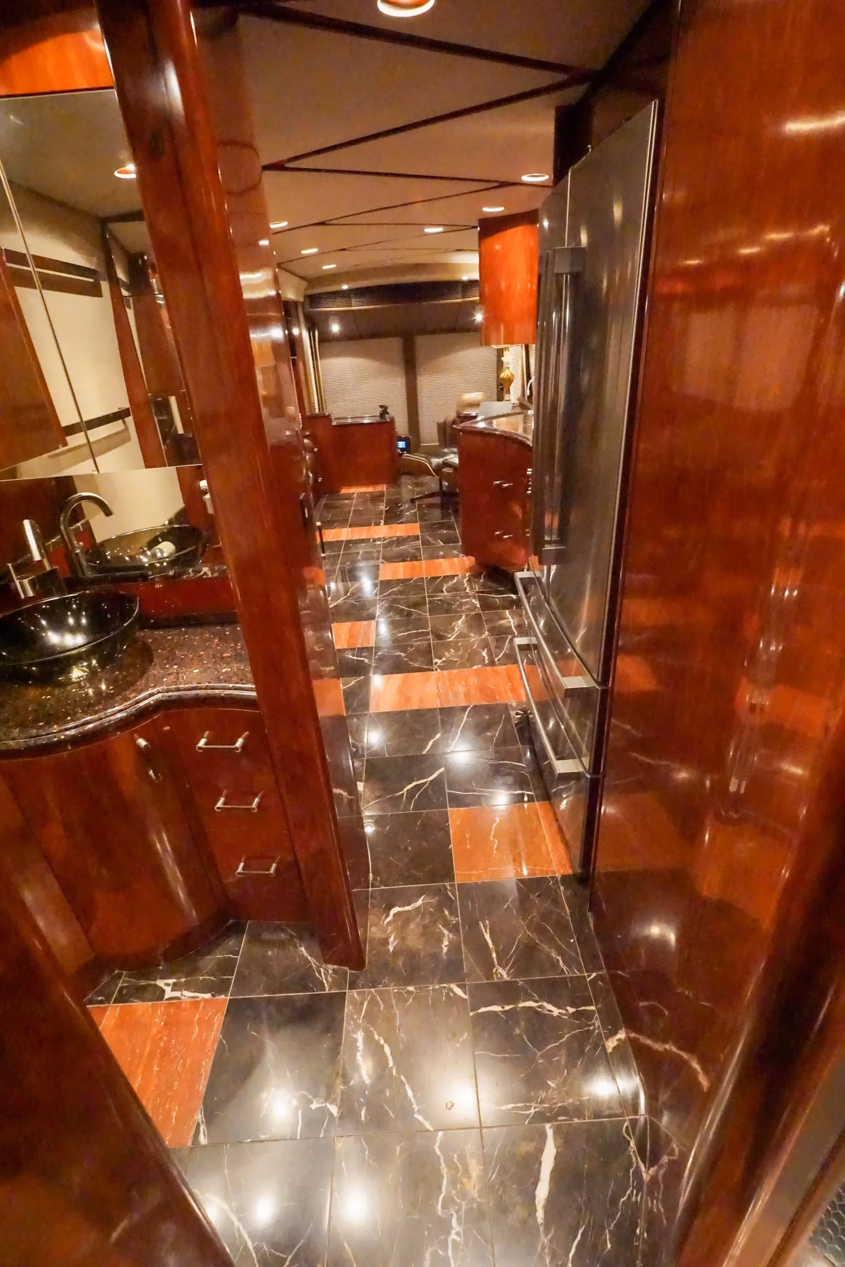 Interior transition area of Marathon Coach 1097