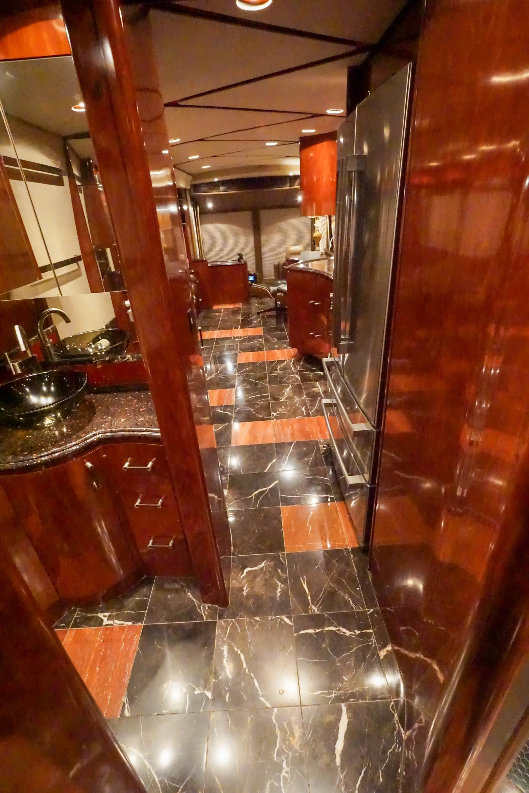 Interior transition area of Marathon Coach 1097