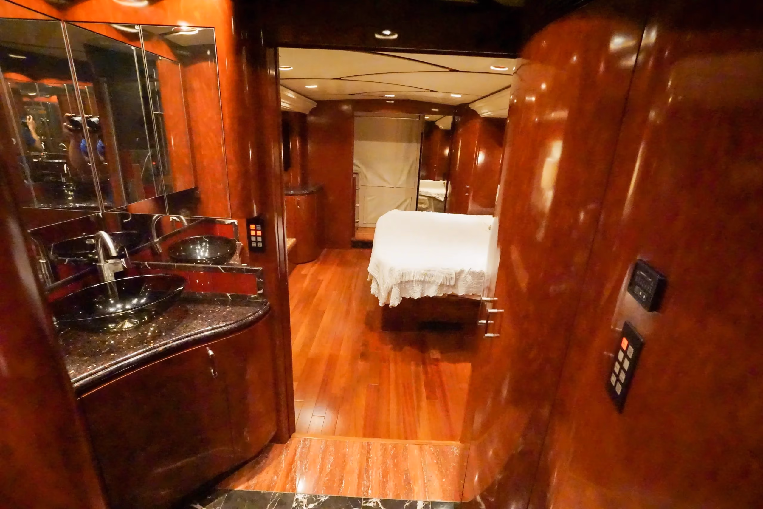 Interior closet and wardrobe in Marathon Coach 1097