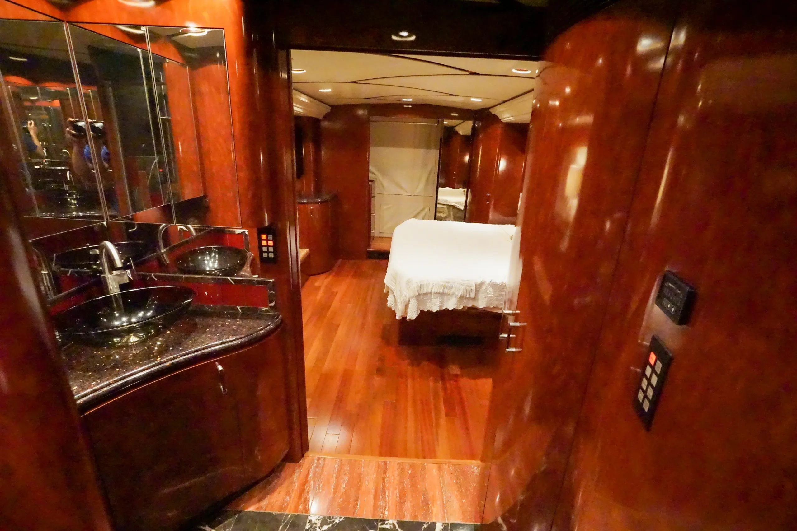Interior closet and wardrobe in Marathon Coach 1097