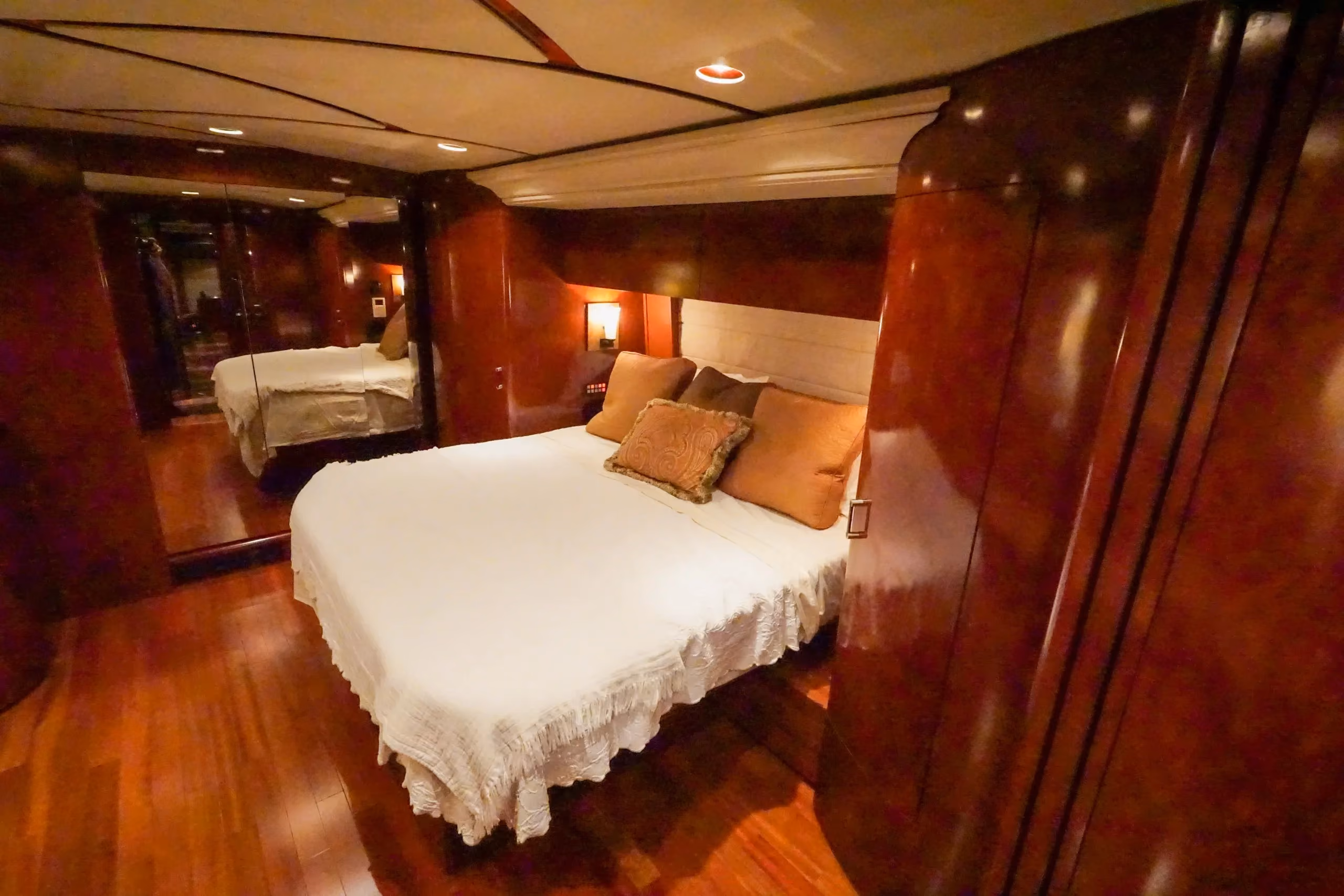 Interior rear bedroom suite of Marathon Coach 1097