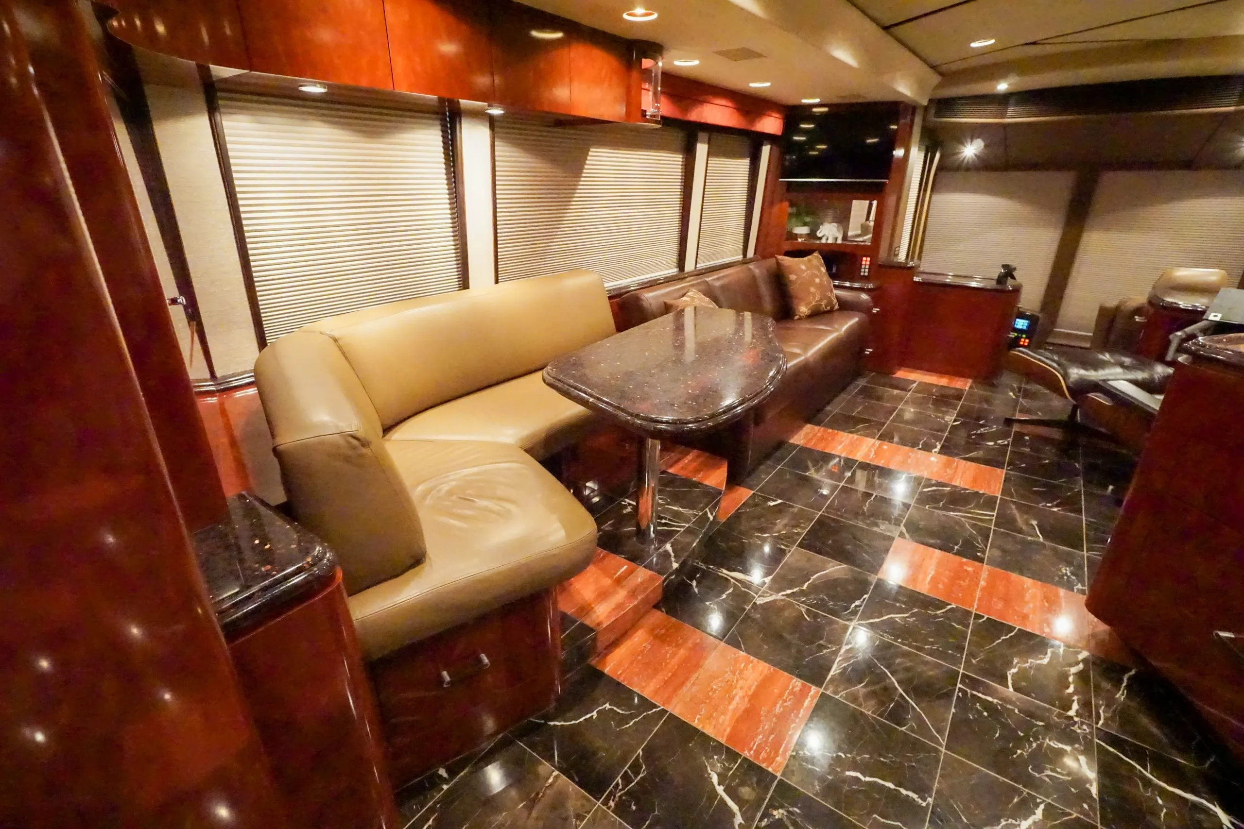 Interior finish and trim detail in Marathon Coach 1097