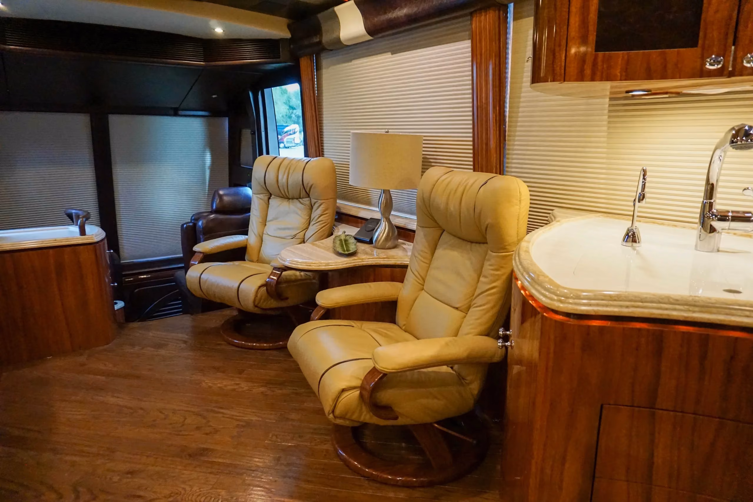 Interior storage and wardrobe in Marathon Coach 1135