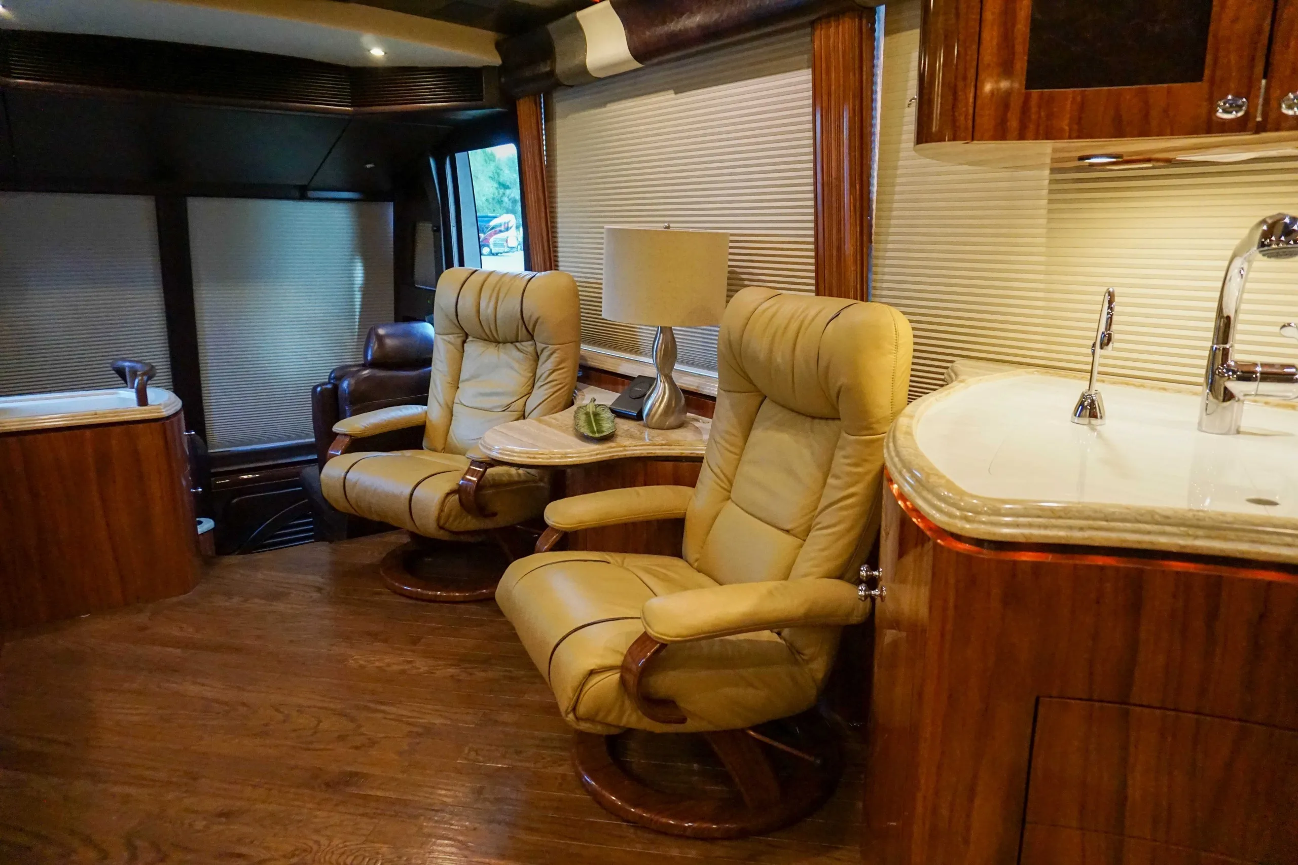 Interior storage and wardrobe in Marathon Coach 1135