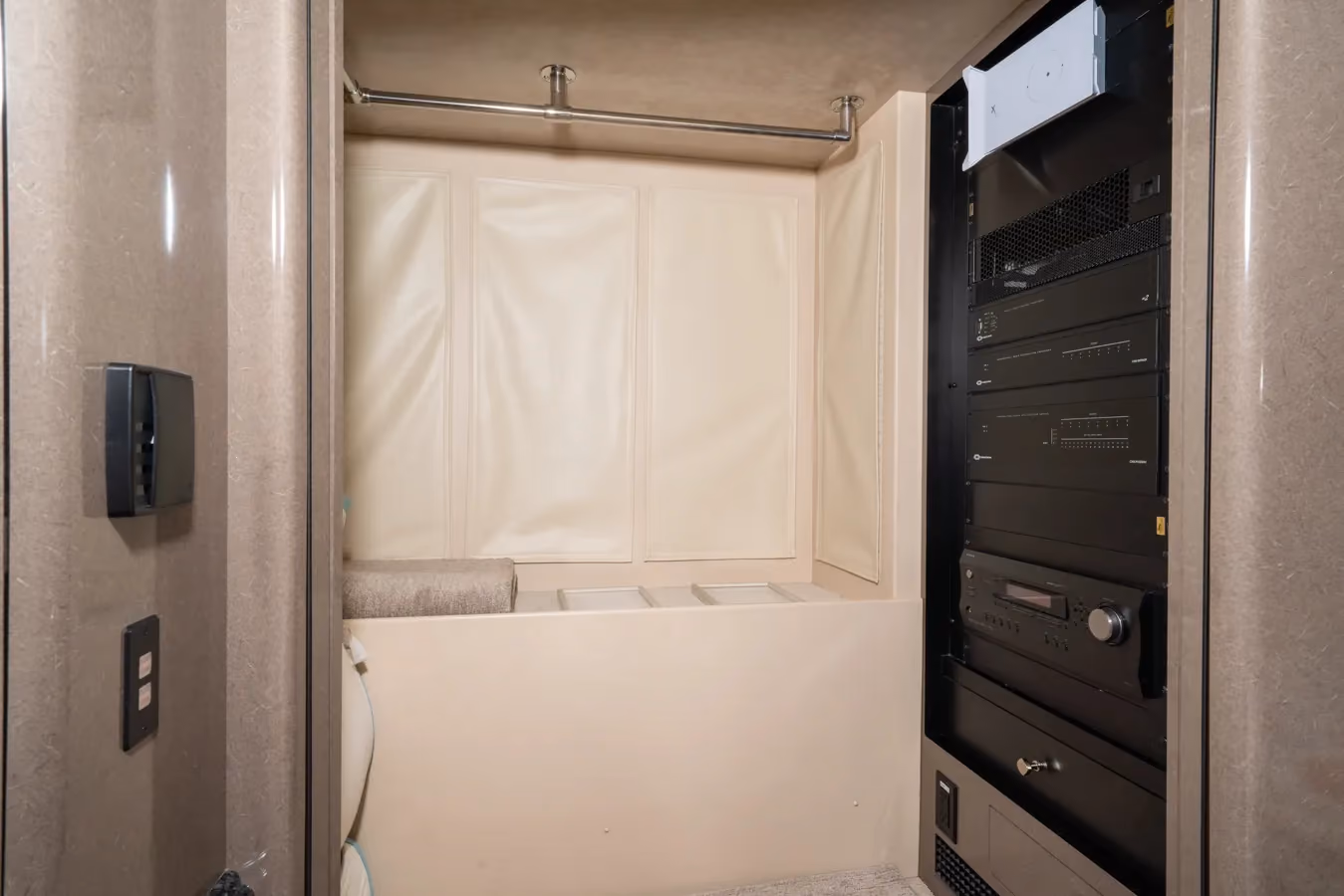 Interior bathroom area of Marathon Coach 1153