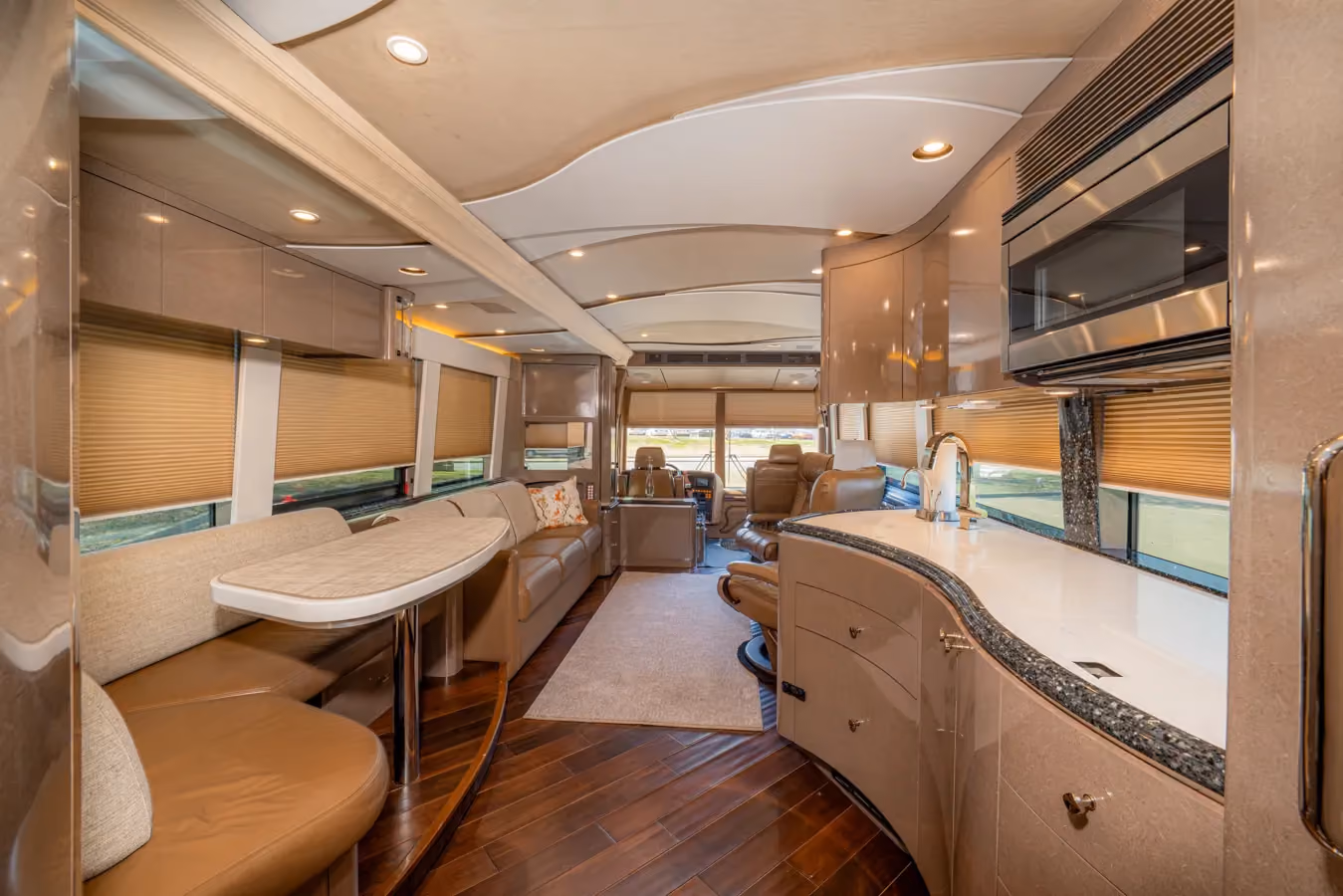 Interior rear bedroom suite of Marathon Coach 1153