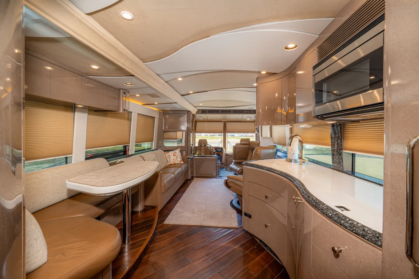 Interior rear bedroom suite of Marathon Coach 1153