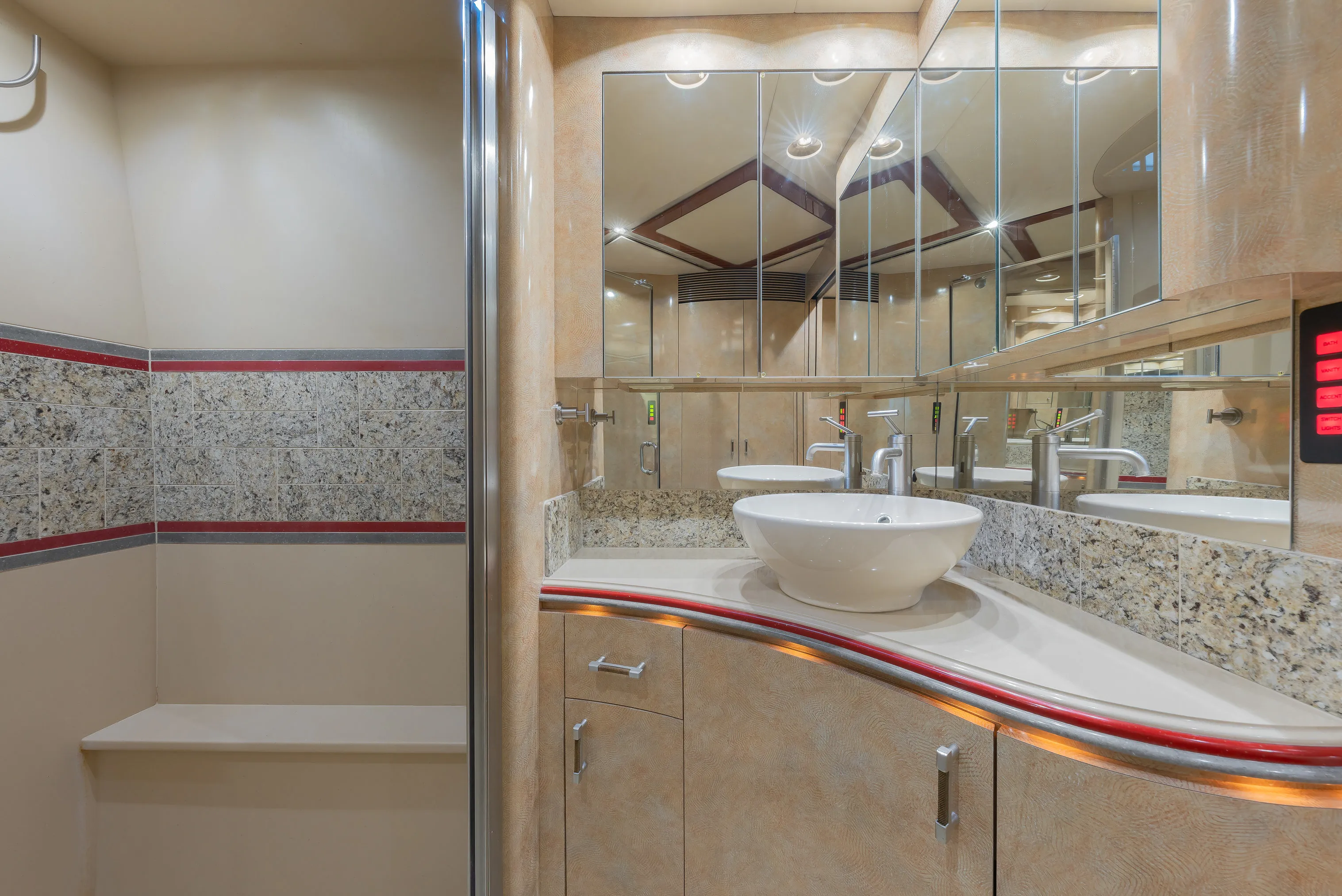 Interior closet and wardrobe in Marathon Coach 1154