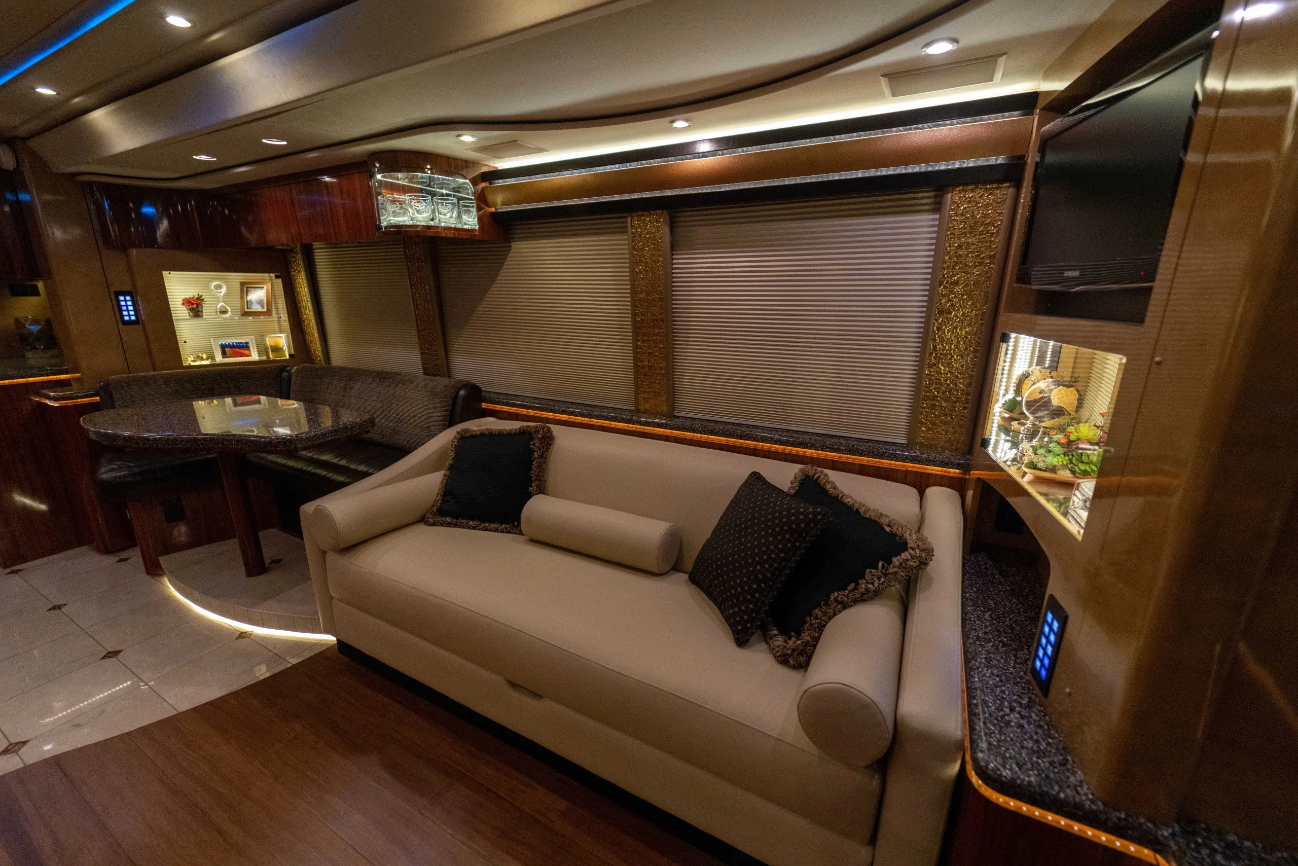 Interior living area of Marathon Coach 1194