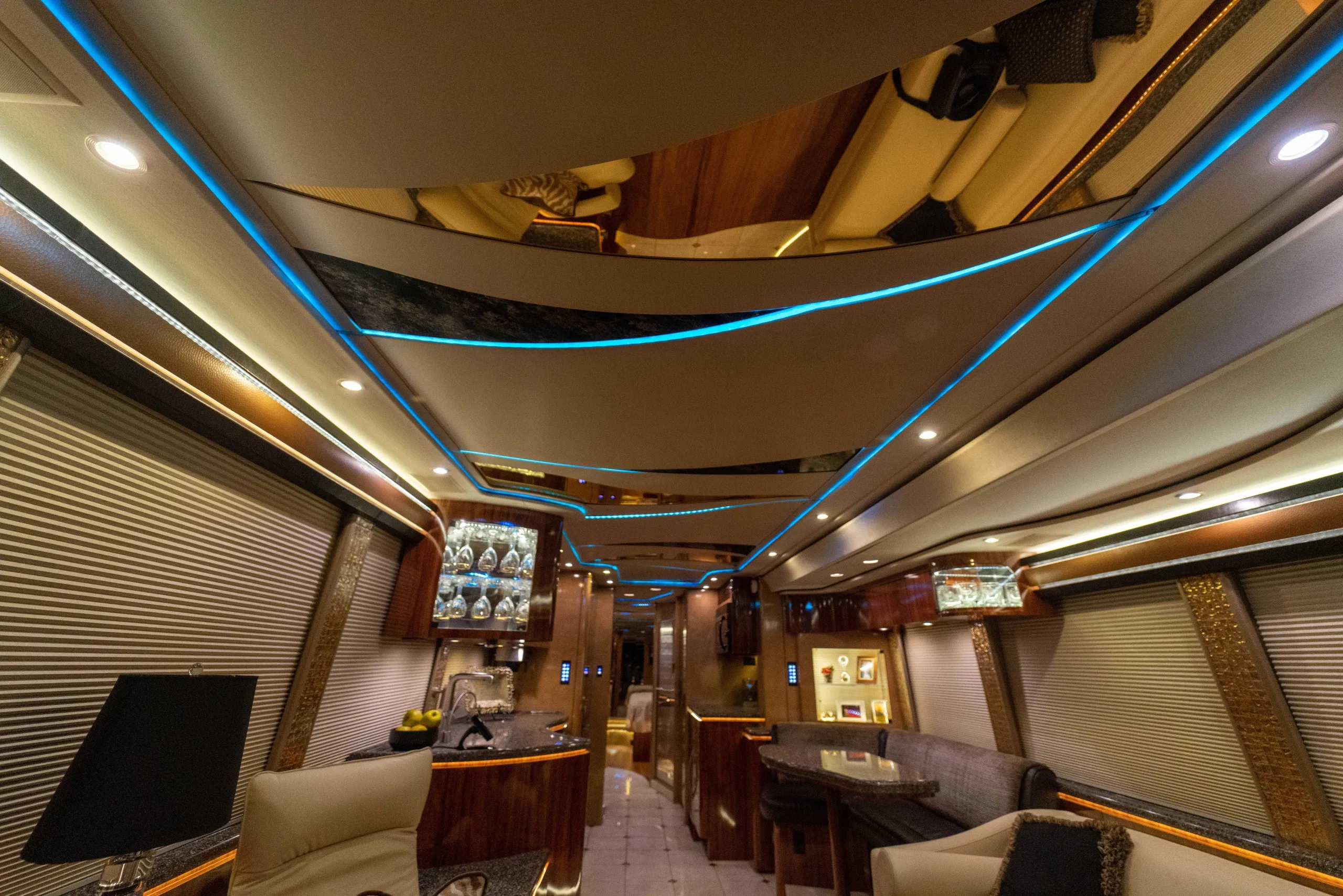 Interior lighting fixture detail in Marathon Coach 1194