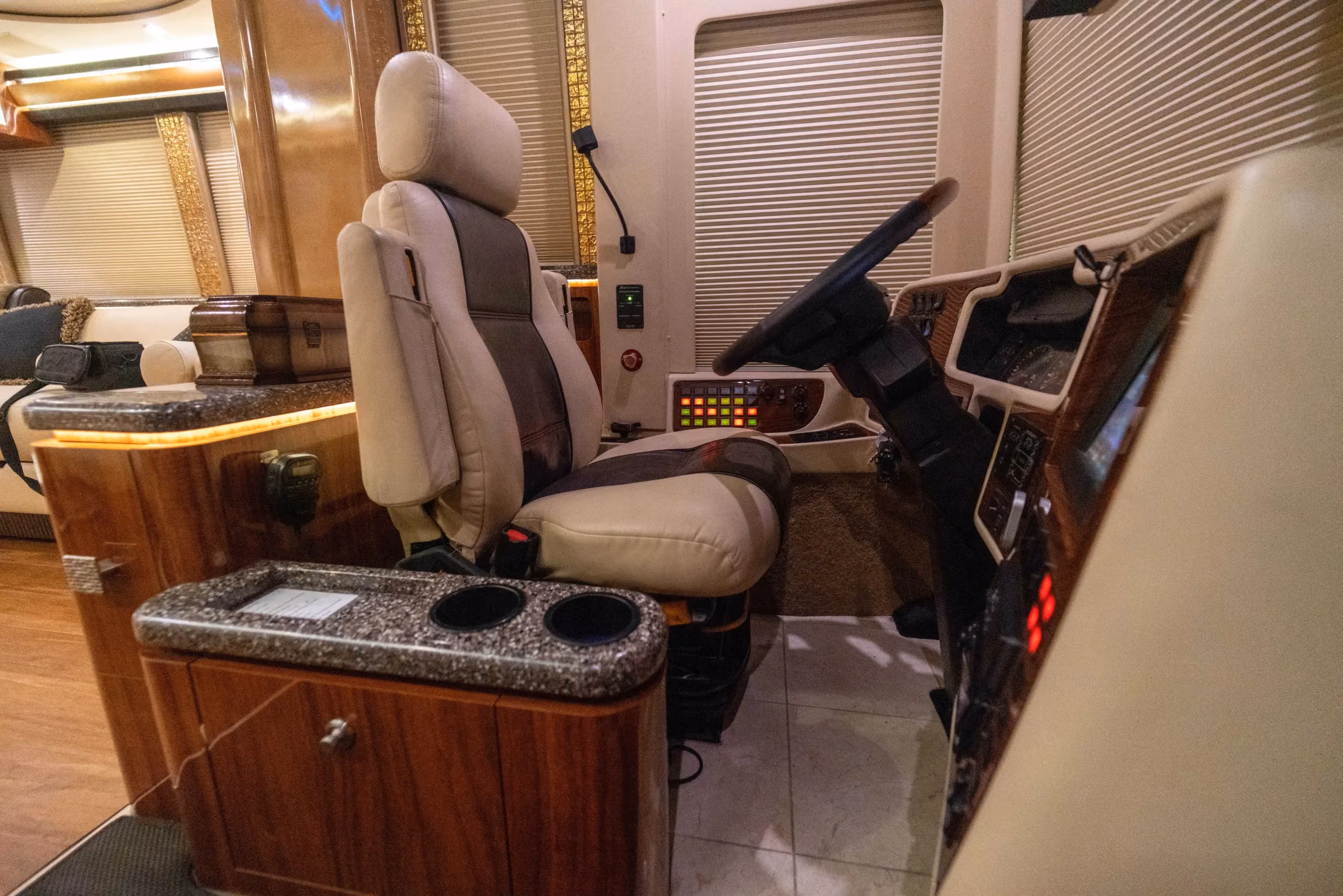 Interior storage close-up in Marathon Coach 1194